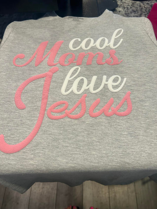 Cool Moms Love Jesus Puff Vinyl