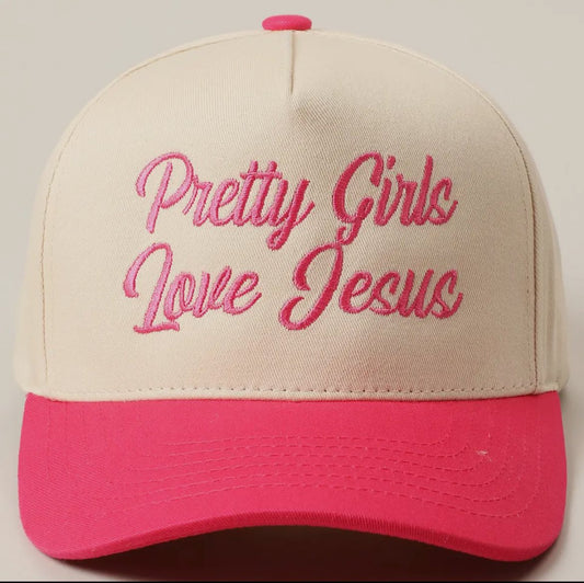 Hot Pink Pretty Girls Love Jesus Hat