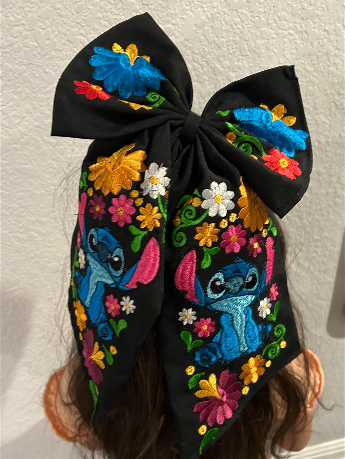 LARGE Stitch Embroidery Bow